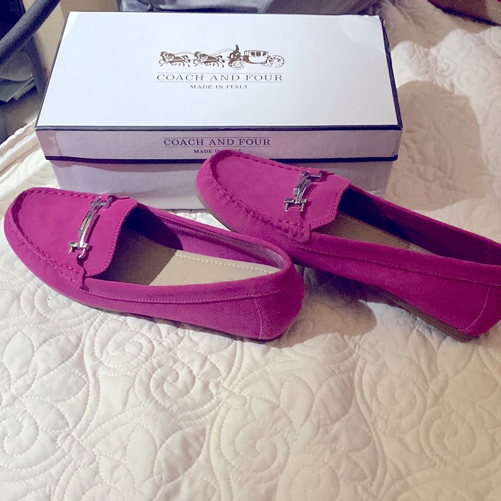 Pink loafers